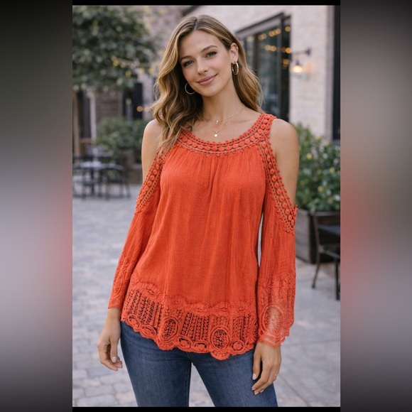 rain Tops - #165 Peach boho top